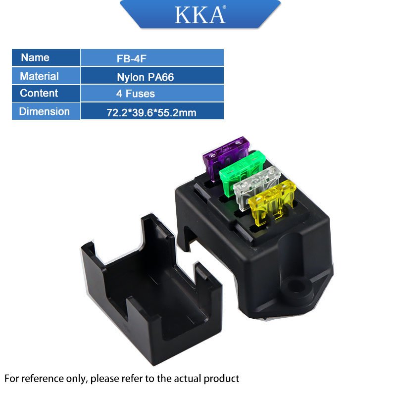 KKA-FB-4F Automotive Fuse Box BX2041, Car Fuse Box, Auto Control Box Including 4 Fuses