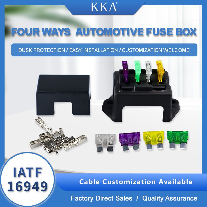KKA-FB-4F Automotive Fuse Box BX2041, Car Fuse Box, Auto Control Box Including 4 Fuses