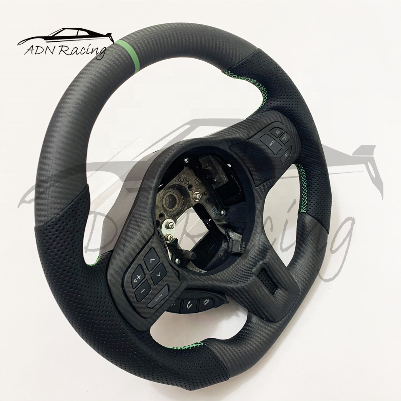 EVO X Flat Bottom Matte Carbon Fiber Steering Wheel For Mitsubishi Lancer 2008-2015