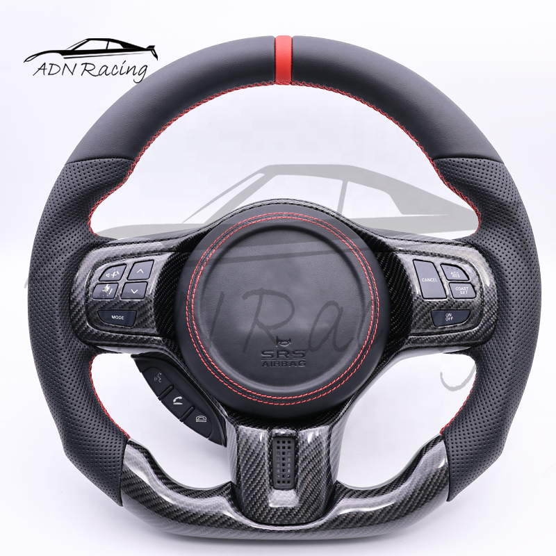 EVO X Flat Bottom Matte Carbon Fiber Steering Wheel For Mitsubishi Lancer 2008-2015