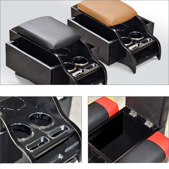 Leather Armbox with Storage Space Second Row Seat Console Interior Custom Parts Cup & Phone Holder for Toyota Hiace 200 Series