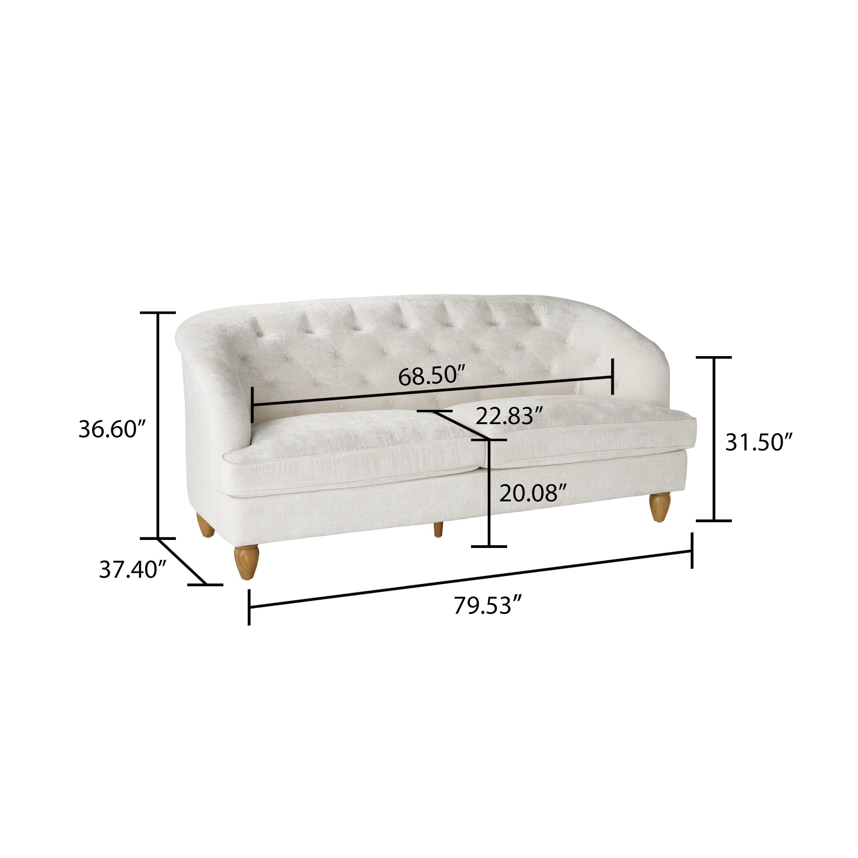 Loveseat Sofa, Button Tufted Velvet Couch with 2 Pillows, Mid Century Modern Couch with Armrest