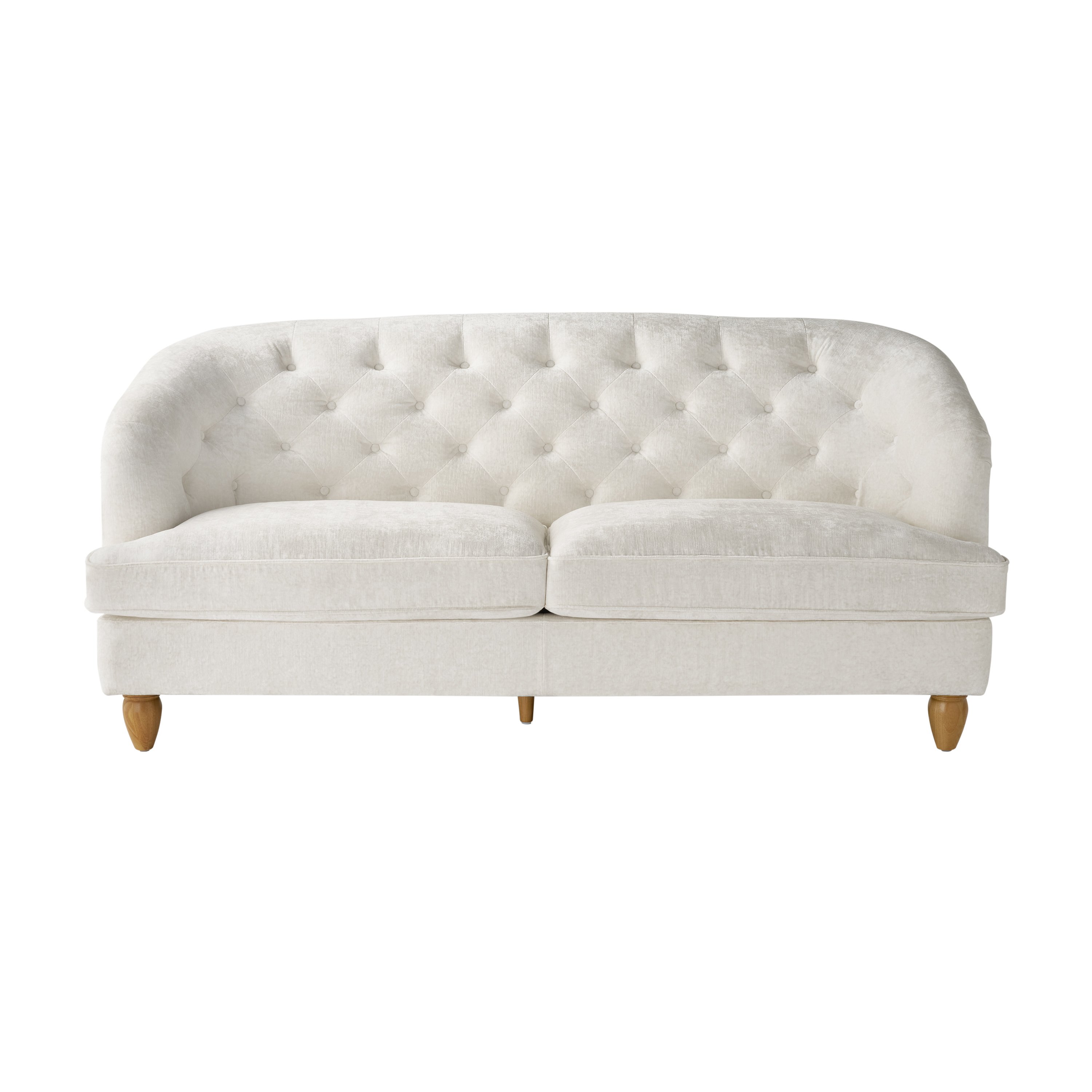 Loveseat Sofa, Button Tufted Velvet Couch with 2 Pillows, Mid Century Modern Couch with Armrest