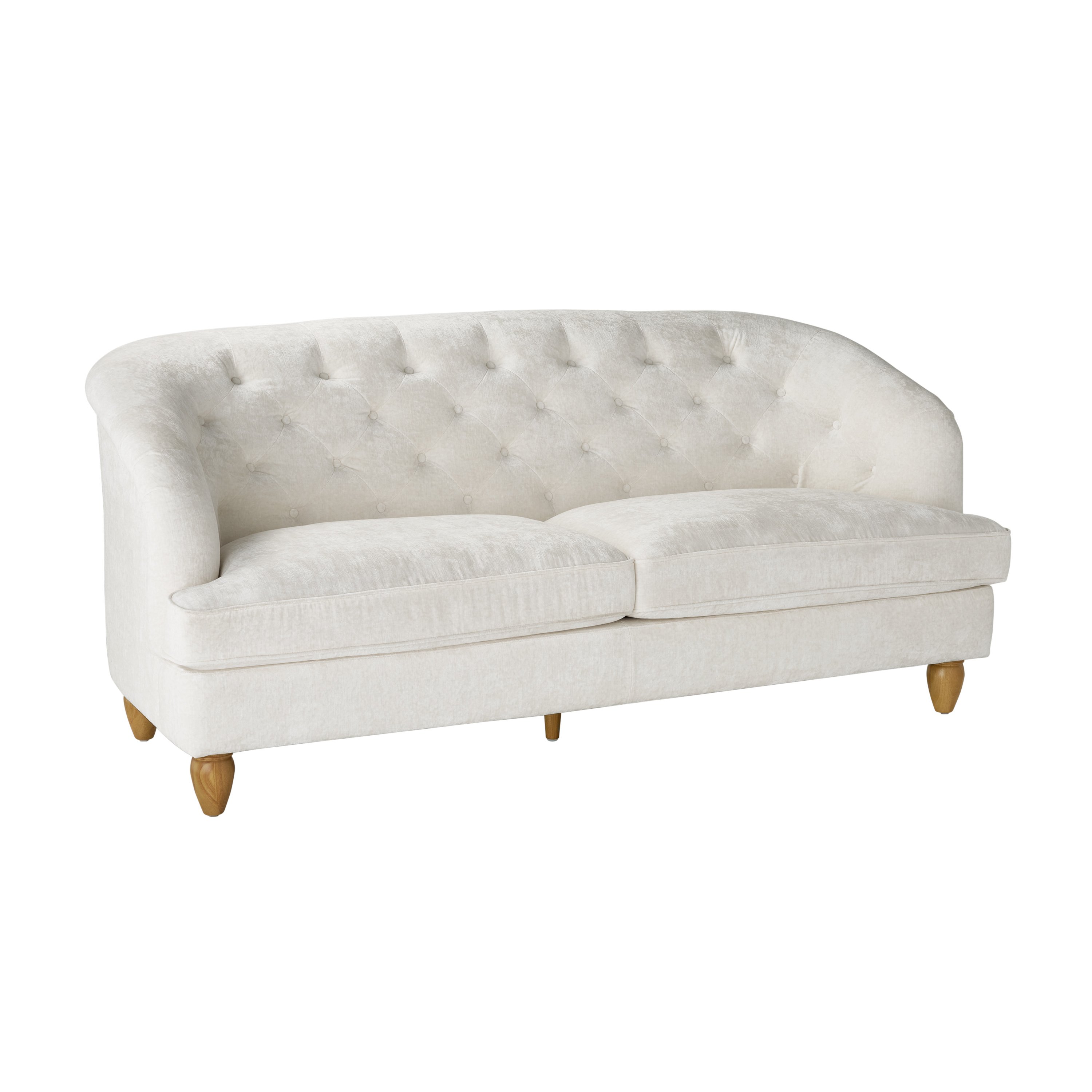 Loveseat Sofa, Button Tufted Velvet Couch with 2 Pillows, Mid Century Modern Couch with Armrest