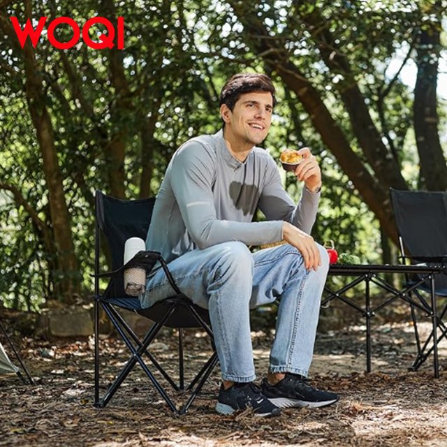 WOQI Factory Customized Wholesale Lightweight Outdoor Portable Camping Beach Chair with Armrests