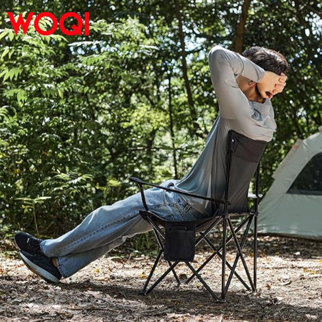 WOQI Factory Customized Wholesale Lightweight Outdoor Portable Camping Beach Chair with Armrests