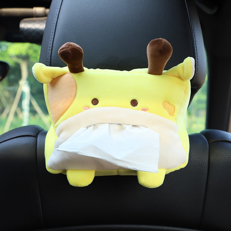 Car Tissue Box Car Cartoon Decorative Tissue Box Creative Cute Car Seat Back Hanging Armrest Box