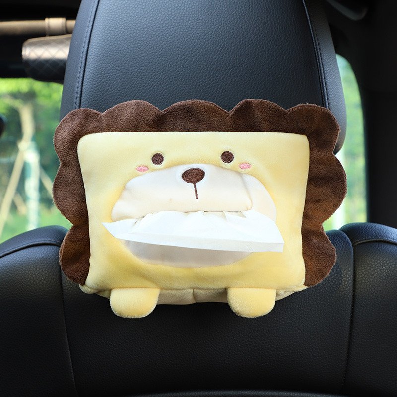 Car Tissue Box Car Cartoon Decorative Tissue Box Creative Cute Car Seat Back Hanging Armrest Box