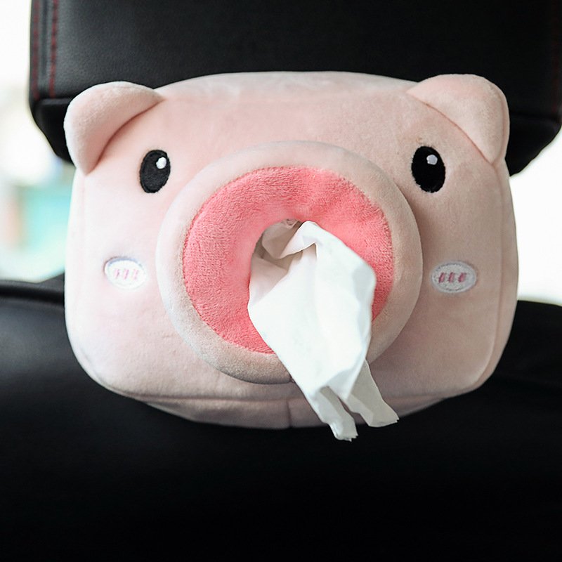 Car Tissue Box Car Cartoon Decorative Tissue Box Creative Cute Car Seat Back Hanging Armrest Box