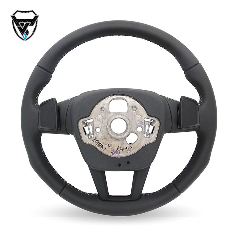 For Audi A6 2004-2013 silver carbon fiber leather steering wheel ZC-A6-P9