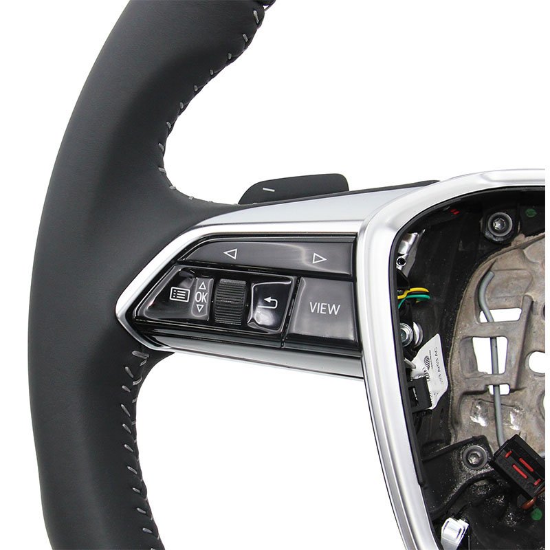 For Audi A6 2004-2013 silver carbon fiber leather steering wheel ZC-A6-P9