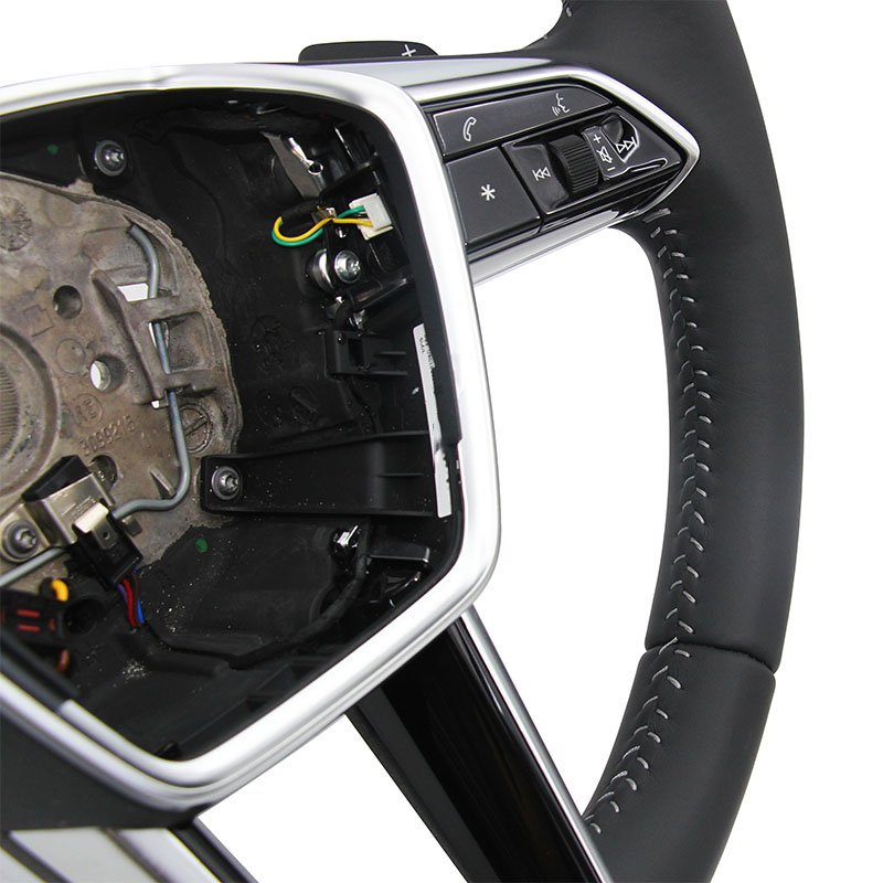 For Audi A6 2004-2013 silver carbon fiber leather steering wheel ZC-A6-P9