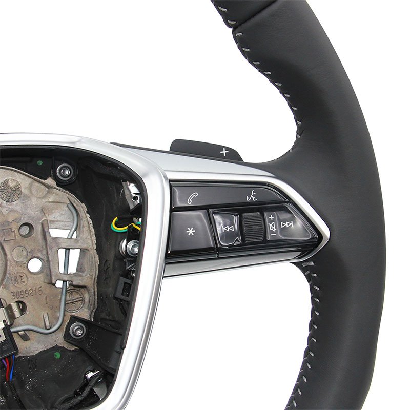 For Audi A6 2004-2013 silver carbon fiber leather steering wheel ZC-A6-P9