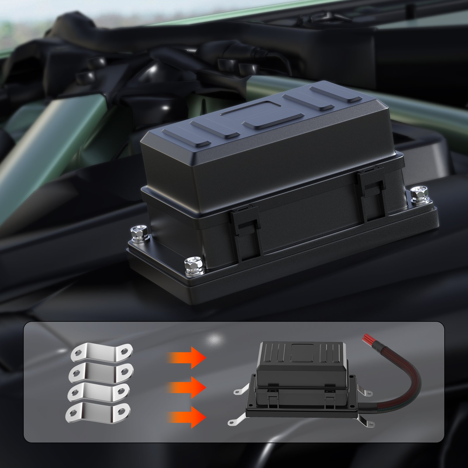 Waterproof Relay Fuse Box 12V 6 Slots Relay Block Automotive Relay Socket Waterproof ATC/ATO Blade Auto Car Fuse Holder