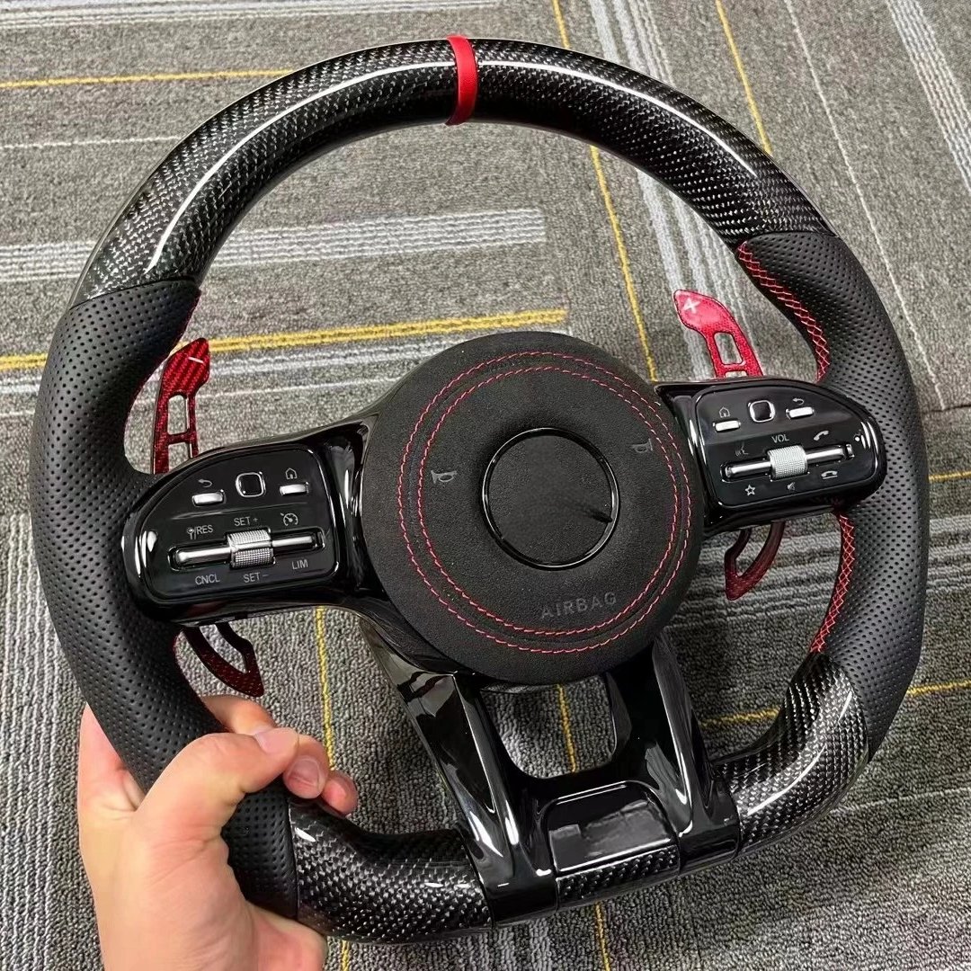 Car Steering Wheel New Upgrade For Mercedes Benz E Coupe G Class AMG c43 a45 E63 S450 S500 E300 Carbon Fiber Steering Wheel