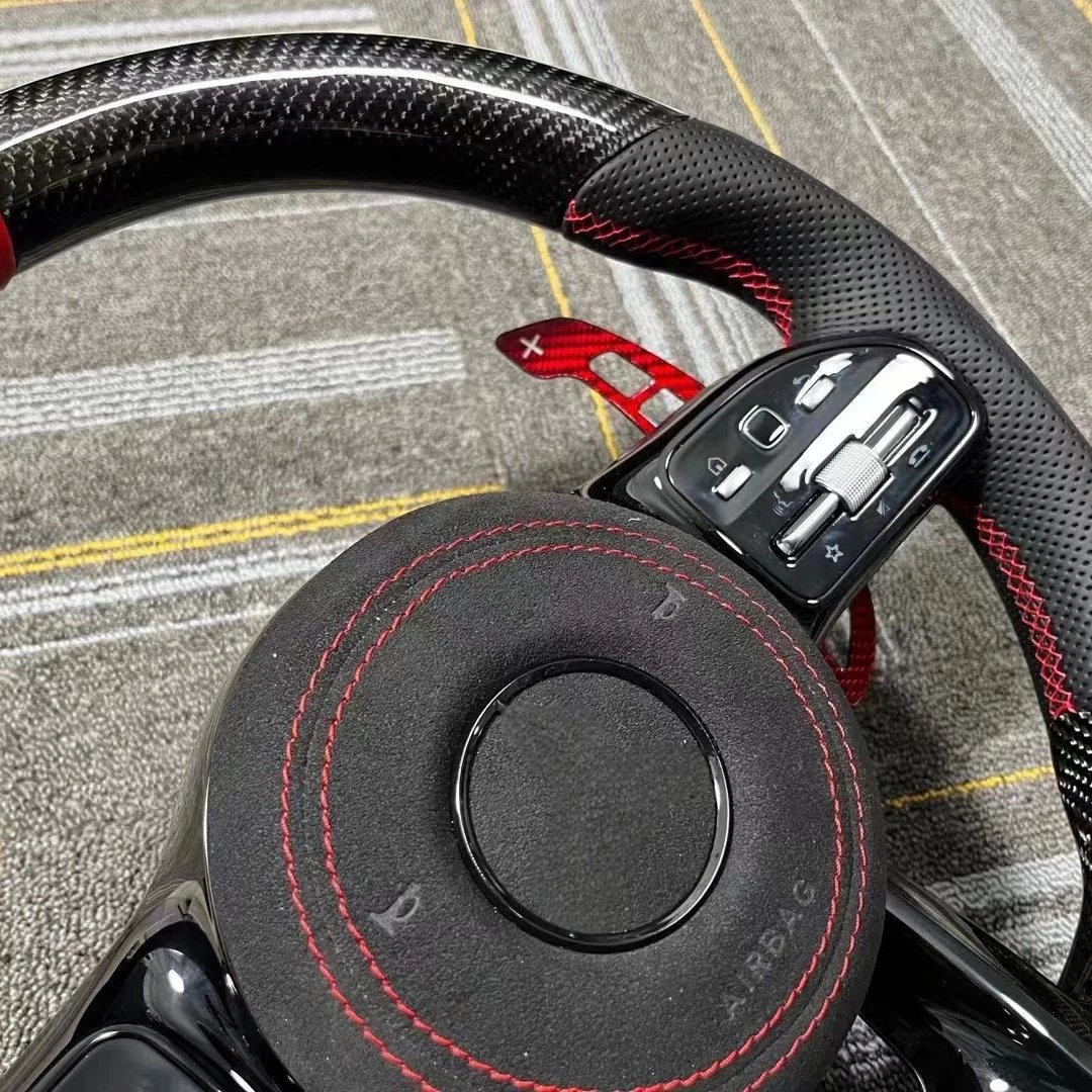 Car Steering Wheel New Upgrade For Mercedes Benz E Coupe G Class AMG c43 a45 E63 S450 S500 E300 Carbon Fiber Steering Wheel