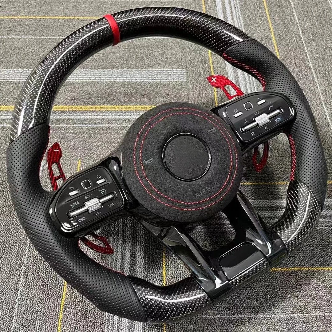 Car Steering Wheel New Upgrade For Mercedes Benz E Coupe G Class AMG c43 a45 E63 S450 S500 E300 Carbon Fiber Steering Wheel