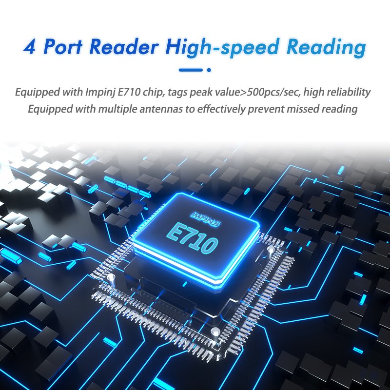 EPC ISO18000-6C Impinj E710 4Port Access Control Card Reader UHF RFID 15m Long Range Reader