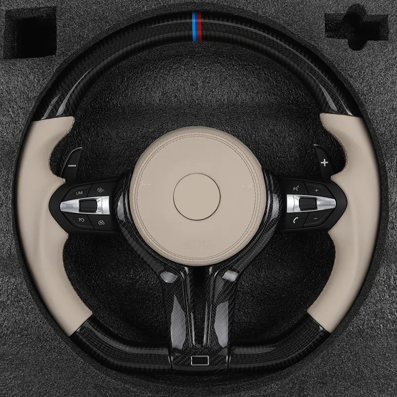 Custom Half Leather Carbon Fibre Steering Wheel for BMW F10 F30 F11 F26 F32 F80 F82 F90 F92 E70 E71 X5 F15 E60 E90 E93 Z4 E89