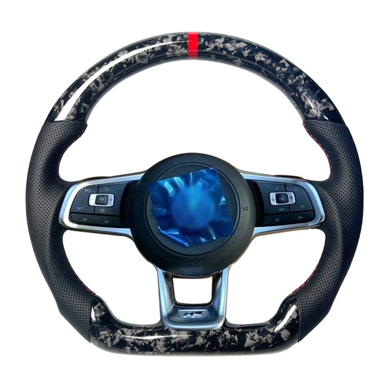 Sports style car steering wheel For Volkswagen Golf 7.5 GTI MK7 Polo GTS GTD GTE R Passat CC R-Line Carbon Fiber Steering Wheel