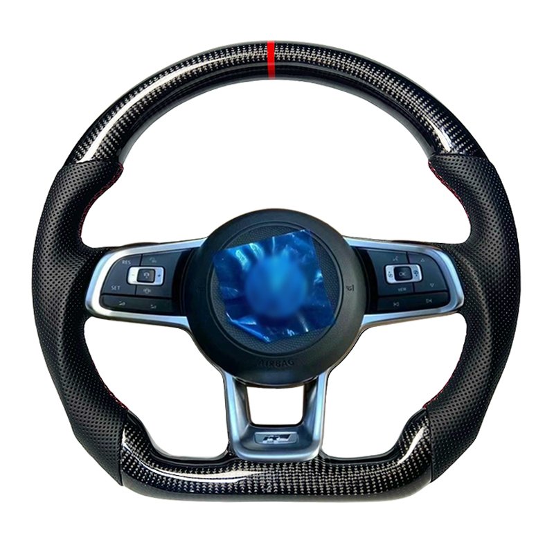 Sports style car steering wheel For Volkswagen Golf 7.5 GTI MK7 Polo GTS GTD GTE R Passat CC R-Line Carbon Fiber Steering Wheel