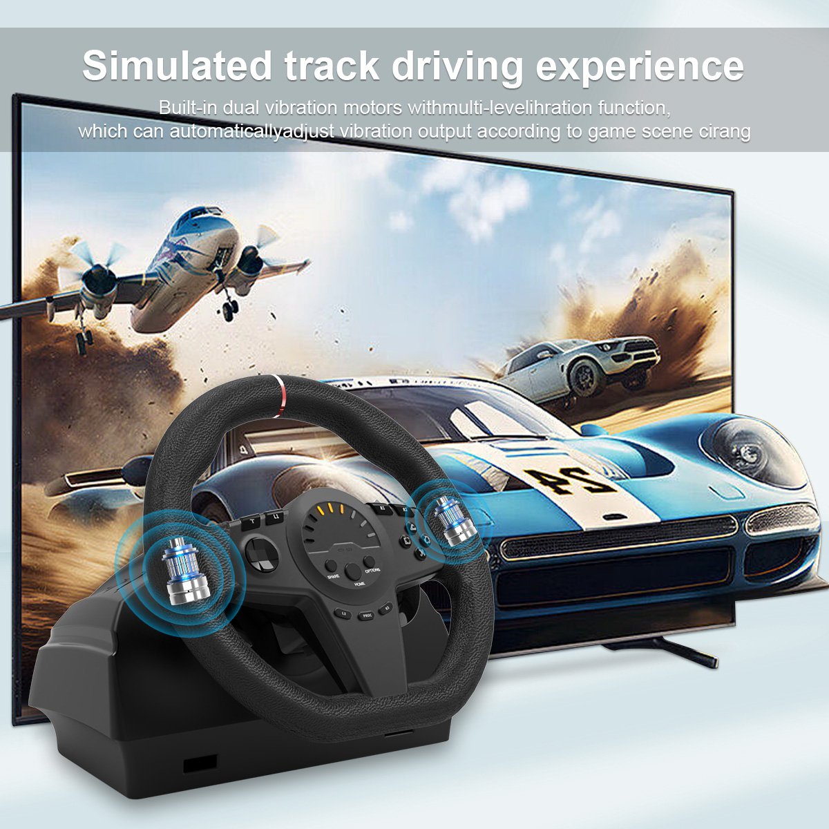 Rotating Gaming Racing Wheel Audio Pedal for Nintendo Switch X-box PS3 PS4 PC NS Shift Steering Wheel Car Race Game Real Feeling