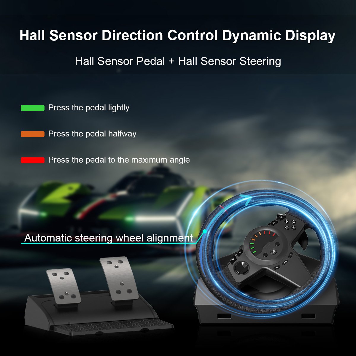 Rotating Gaming Racing Wheel Audio Pedal for Nintendo Switch X-box PS3 PS4 PC NS Shift Steering Wheel Car Race Game Real Feeling