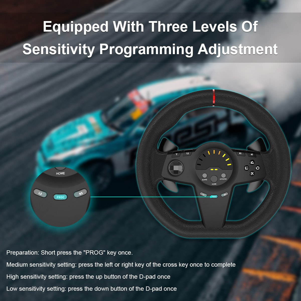 Rotating Gaming Racing Wheel Audio Pedal for Nintendo Switch X-box PS3 PS4 PC NS Shift Steering Wheel Car Race Game Real Feeling