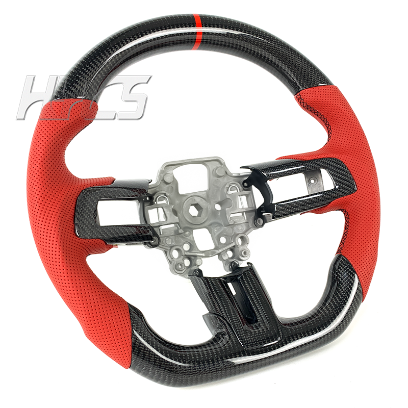 Car Interior Accessories Carbon Fiber Steering Wheel For Ford Mustang 2015 To 2023