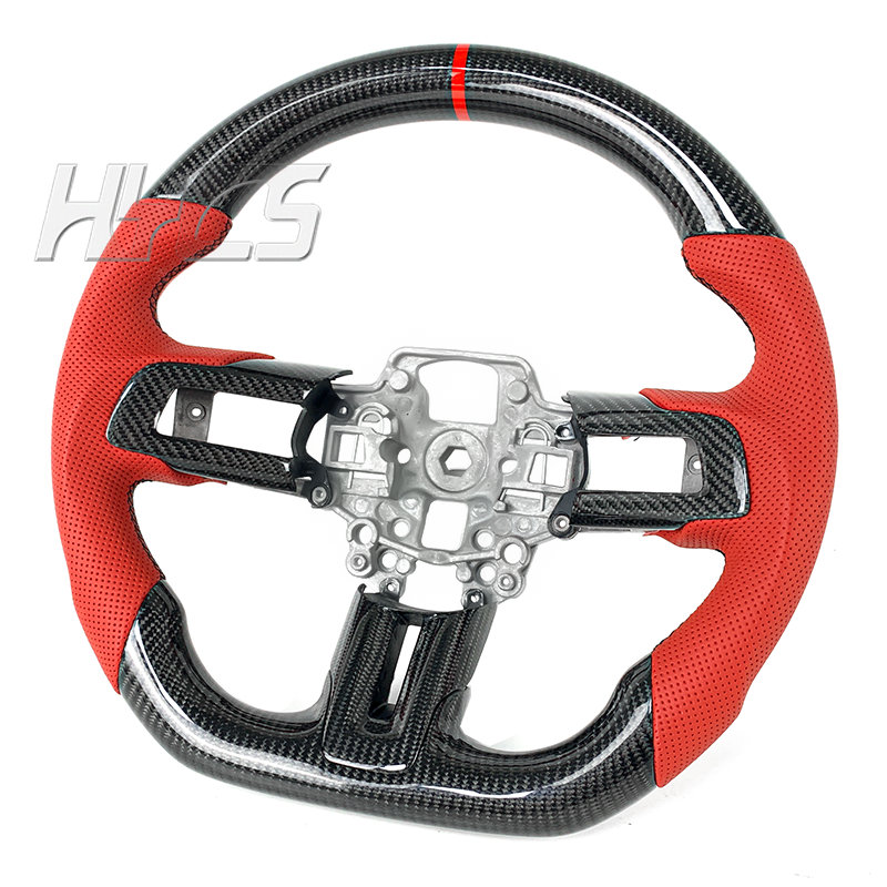 Car Interior Accessories Carbon Fiber Steering Wheel For Ford Mustang 2015 To 2023