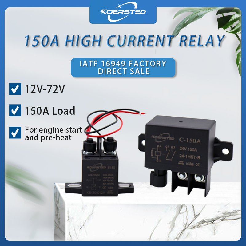KKA-E150 150A High Power Contactor Relay Automotive Relay for Cars 12V/24V/32V/48V/72V High Voltage New Condition