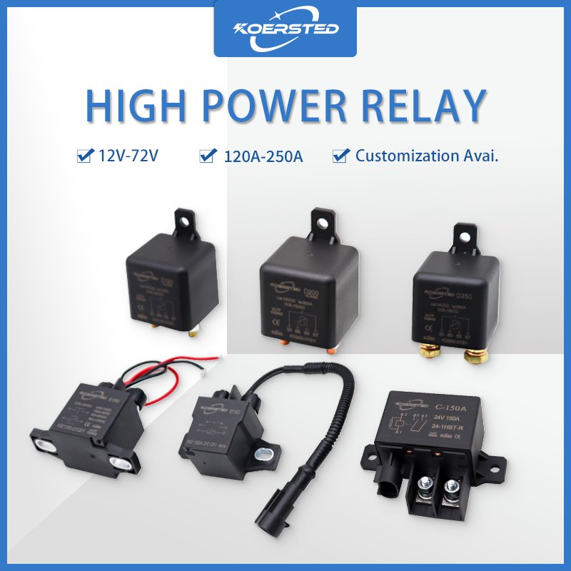 KKA-E150 150A High Power Contactor Relay Automotive Relay for Cars 12V/24V/32V/48V/72V High Voltage New Condition