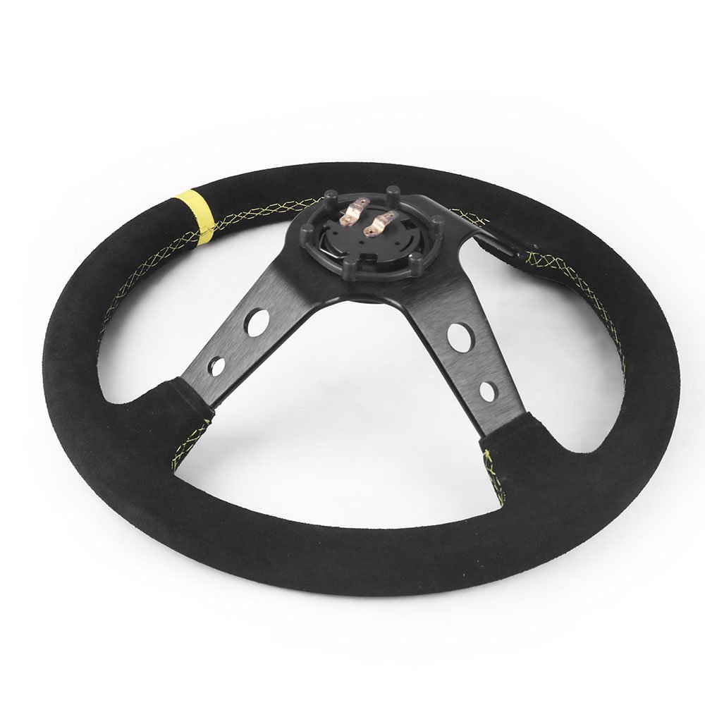 Universal 14 Inch 350mm Car Steering Wheel Suede Leather Drift Racing Game Steering Wheel
