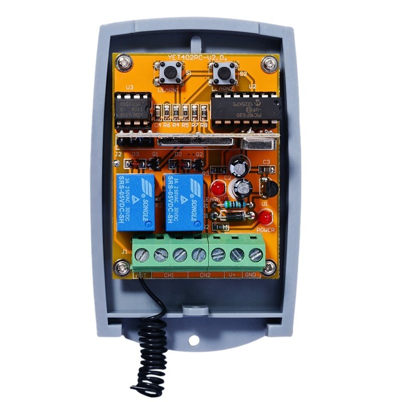 Shenzhen Factory Wireless Receiver 2CH RF Remote Control Relay 9v-24v YET402PC-V3.0