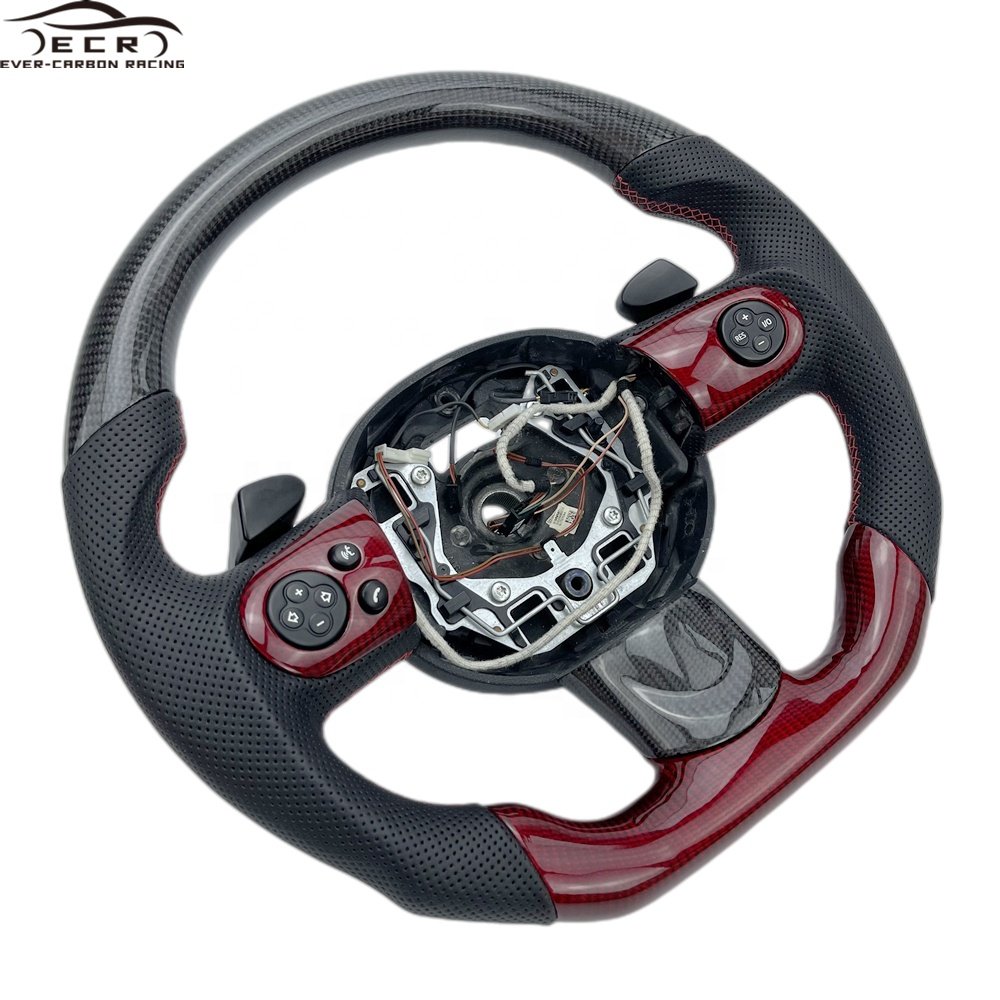 Steering Wheel Ever-carbon Carbon Fiber Racing ECR Private Custom Perforated Leather Red for Mini Cooper S R56 Sports Carton Box