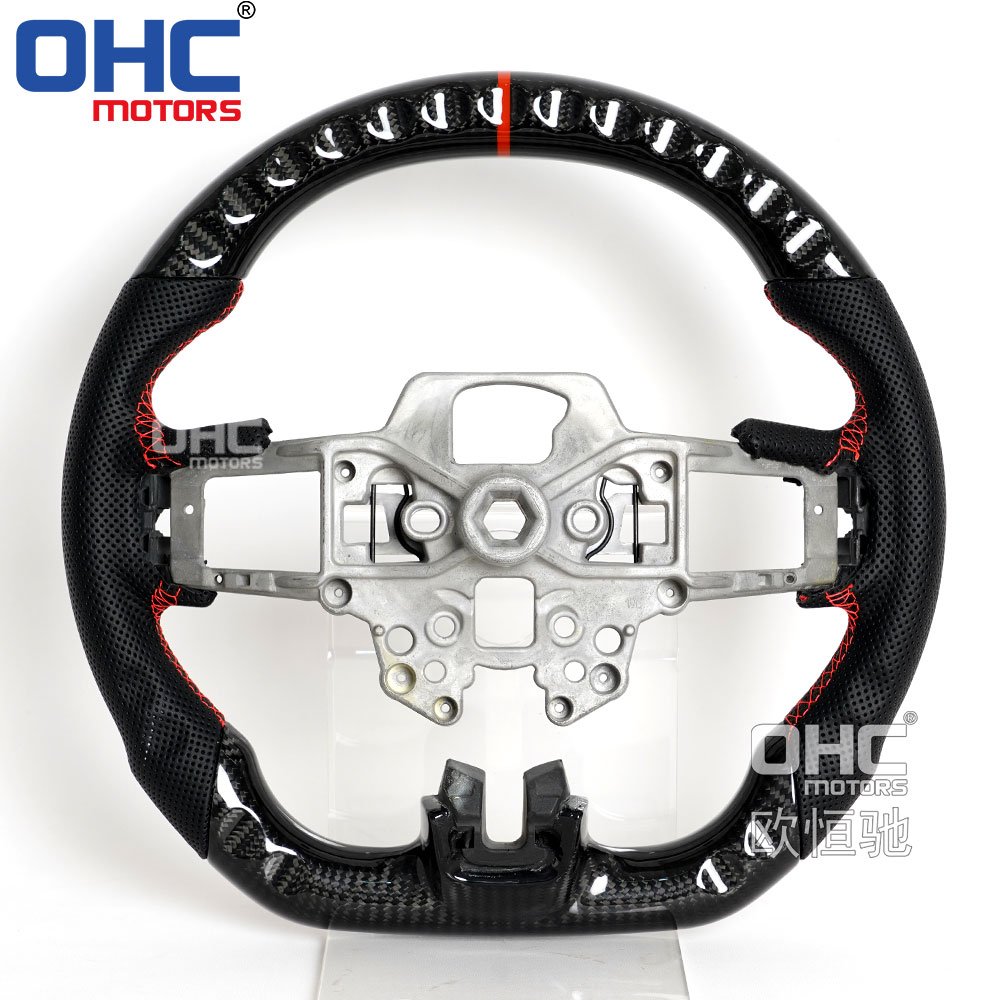 Real Carbon Fiber Steering Wheel Compatible with ford 2018 2019 2020 2021 2022 2023 mustang gt ohc motors steering wheel