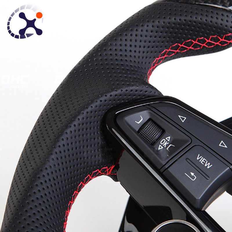 Refit R8 New Carbon Fiber leather car Steering Wheel with Extended shift paddles Fit for Audi A6 S3 RS3 RS4 RS5 TT