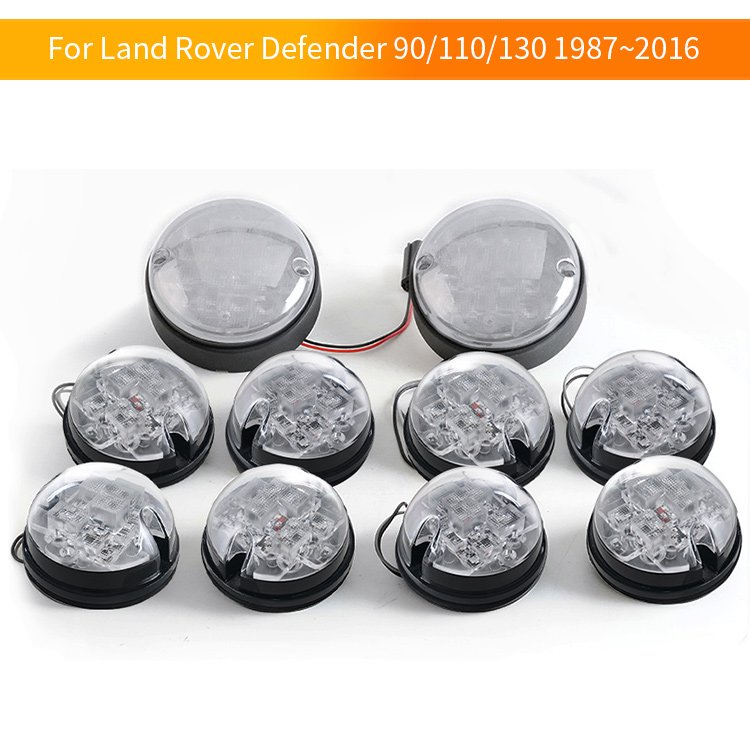 Hot Selling clear Smoke Color Lens 95mm 73mm Size 10pcs Kit LED Signal Light for Defender 90 110
