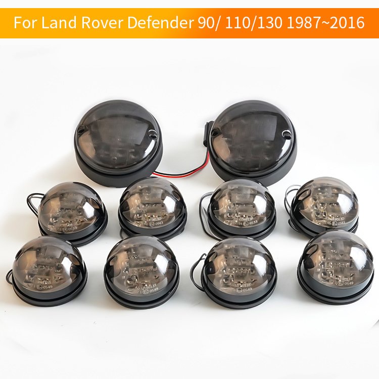 Hot Selling clear Smoke Color Lens 95mm 73mm Size 10pcs Kit LED Signal Light for Defender 90 110