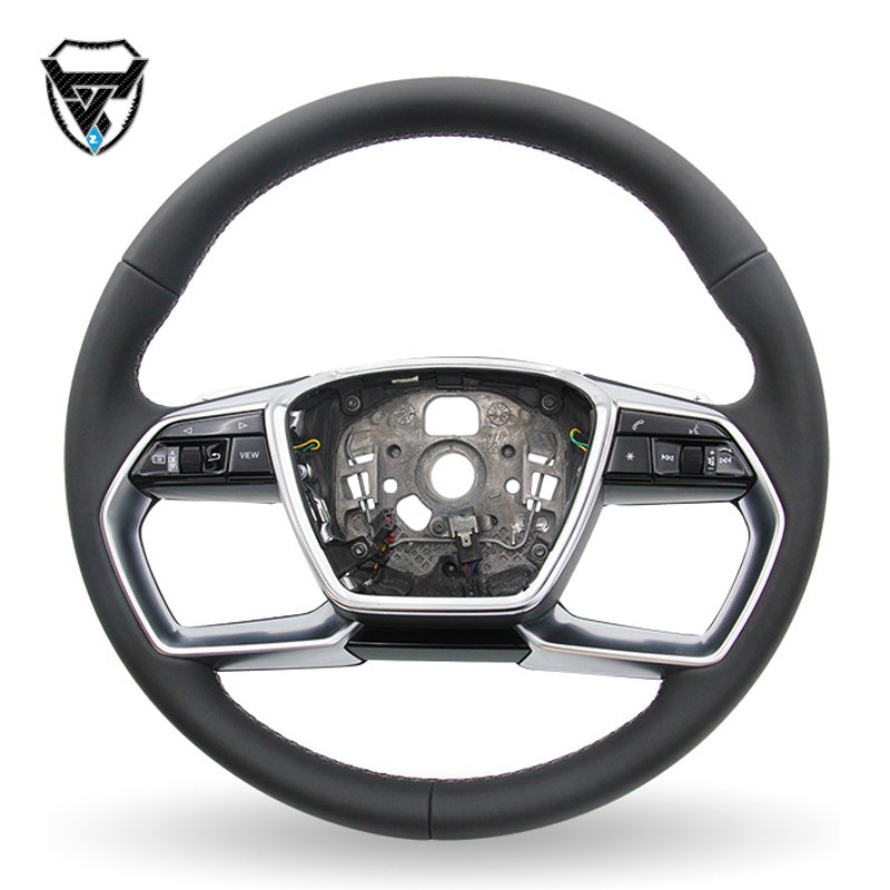 For Audi A6 2004-2013 silver carbon fiber leather steering wheel ZC-A8-P1