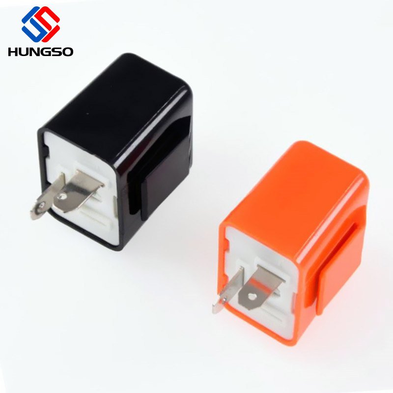 Black Orange 21Wx2+3.4W Turn signal Flasher Relay DC12V 2 Pin Motorcycle Can FM Adjustable LED Auto Flasher Relay
