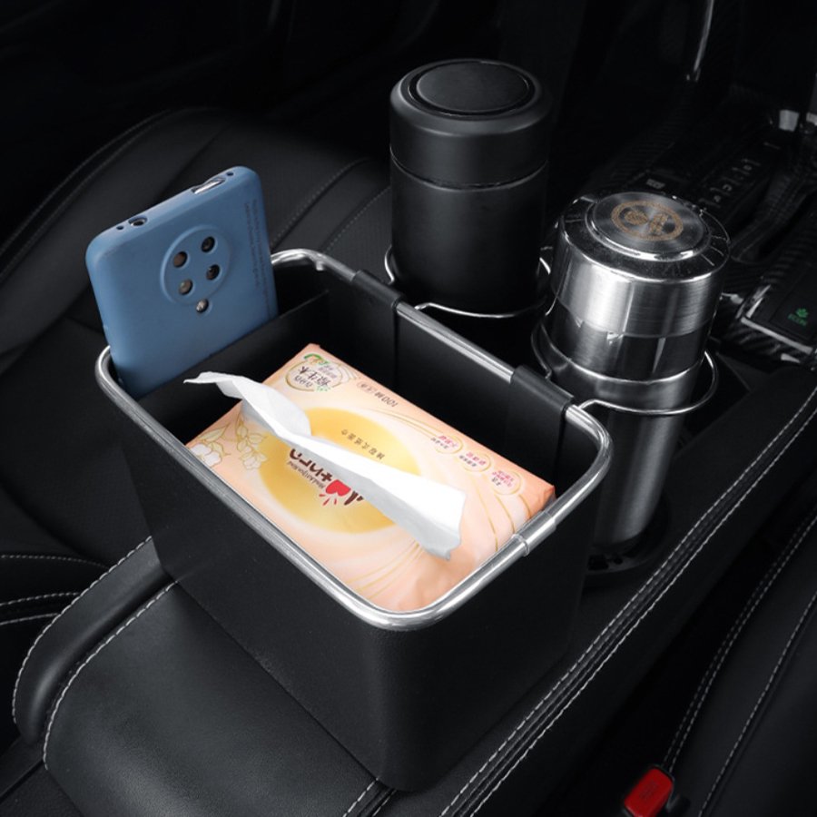 Car Tissue Multifunctional 2 in 1 Paper Storage Box Car Inner Water Cup Holder Creative Armrest Box ABS Storage Boxes