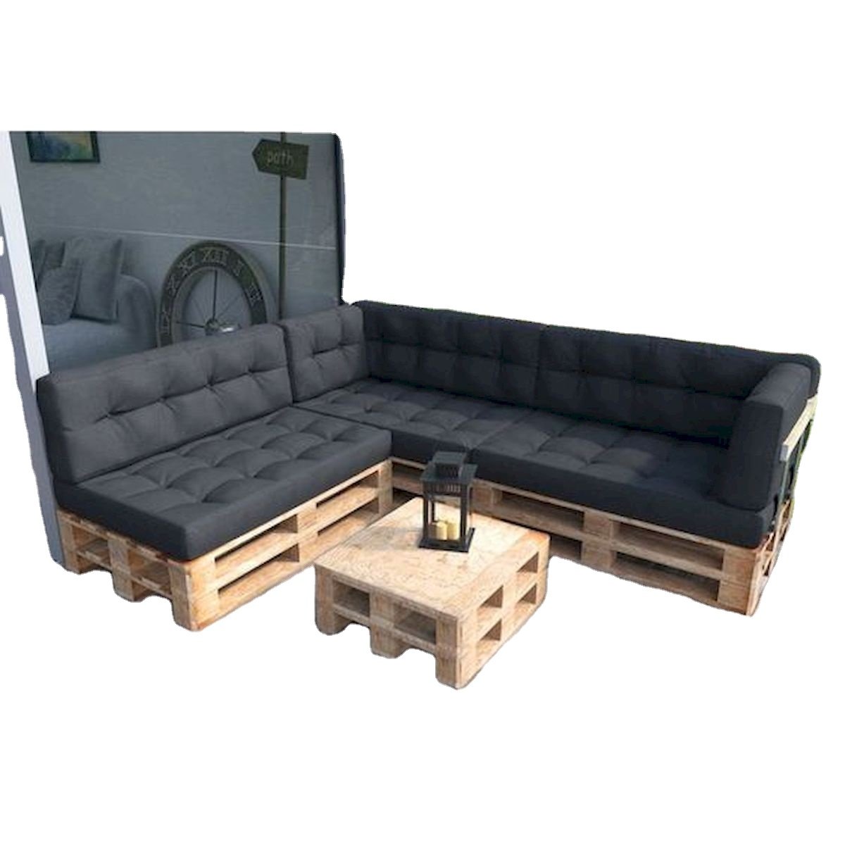 STRONG and DURABLE PALLET CORNER SOFA PINE WOOD PALLET