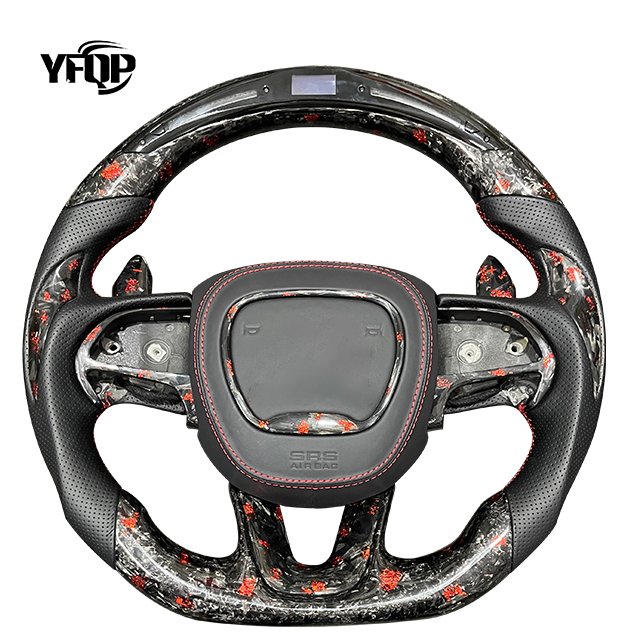 High quality carbon fiber steering wheel for dodge steering wheel bright twill carbon