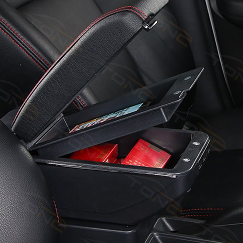 TONC Custom Fit Armrest Console for 2008 Honda Fit - Premium ABS Center Console Organizer with USB Charging