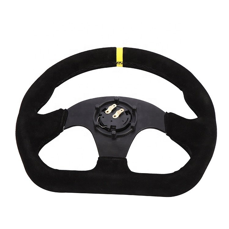 black 320mm steering wheel Available for all car models Electroplating bracket Private custom suede material steering wheel