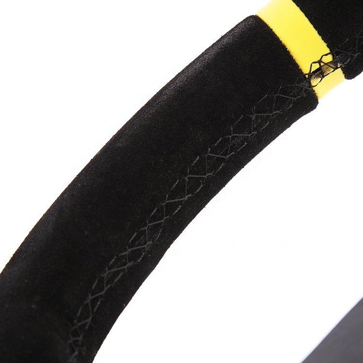 black 320mm steering wheel Available for all car models Electroplating bracket Private custom suede material steering wheel