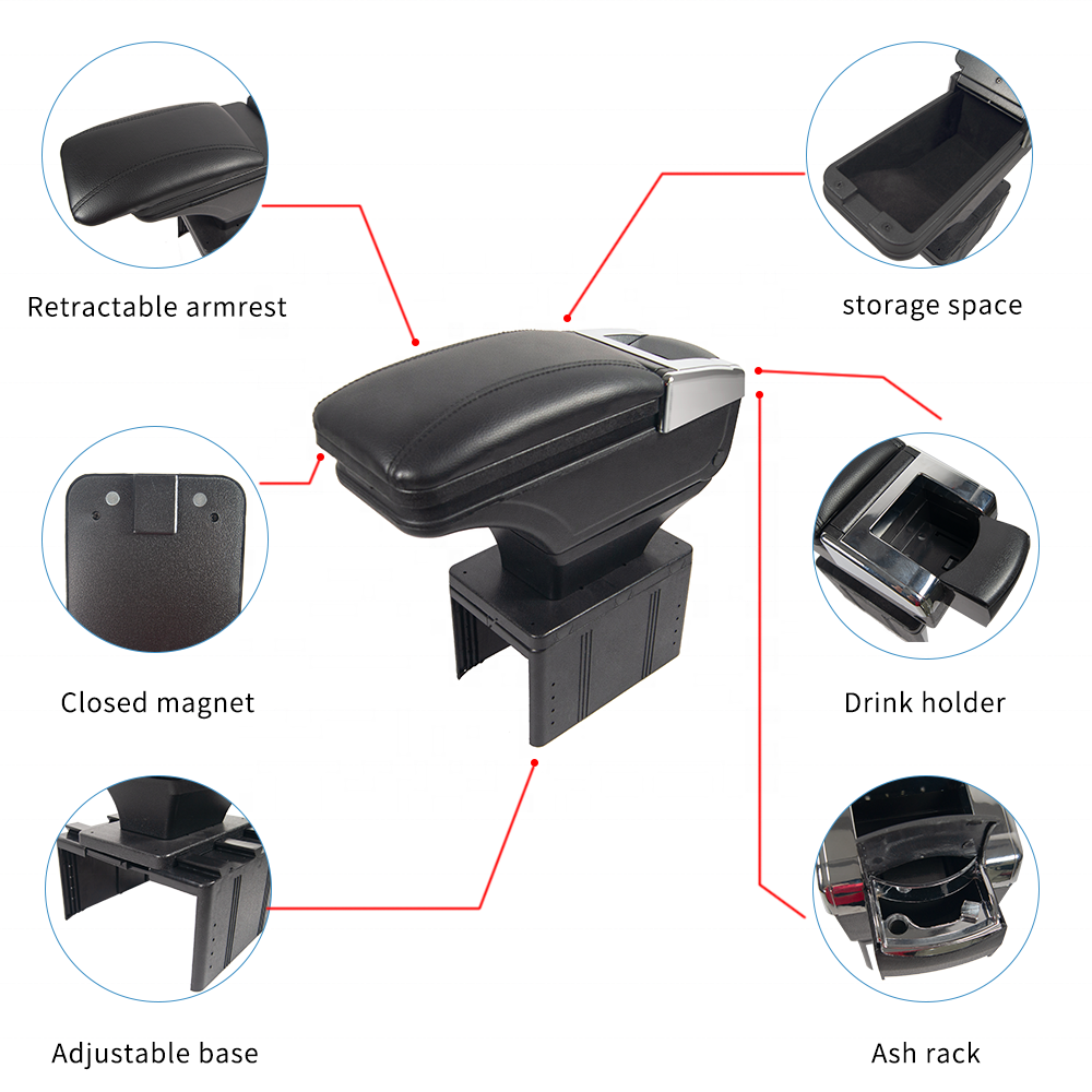 Carfu Hot Sale Car Auto Interior Accessory Armrest Universal Console Box