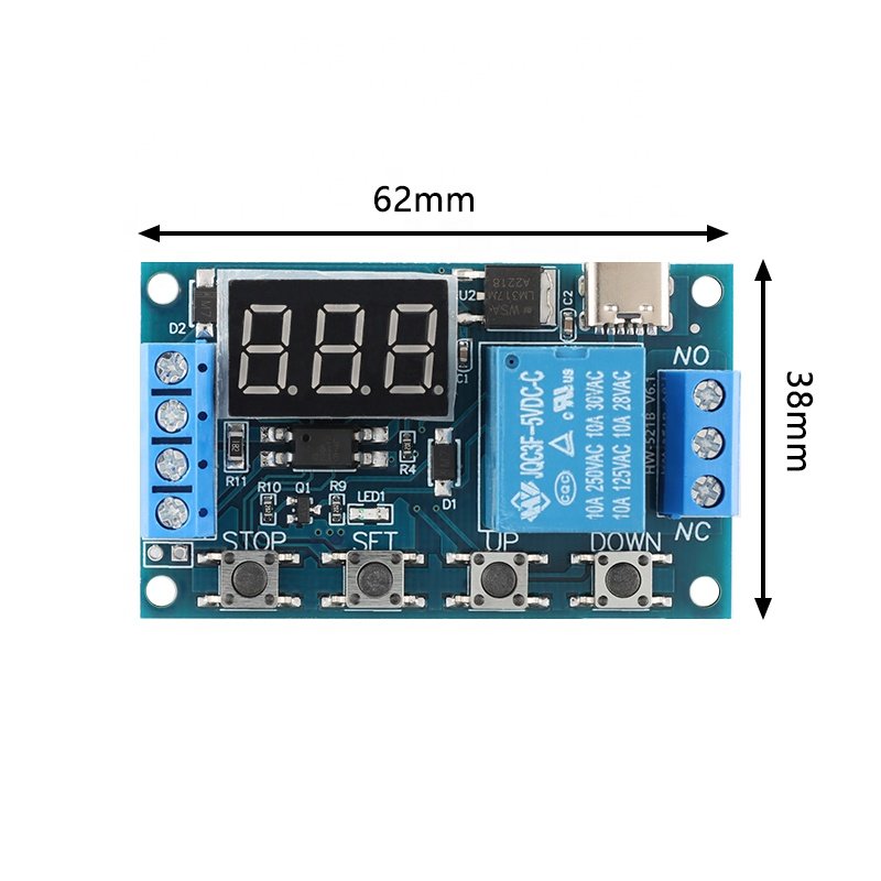 1CH Relay Module Delayed Power Off and Disconnect Trigger Triggering Delayed Cycle Timing Circuit Open HW-521B