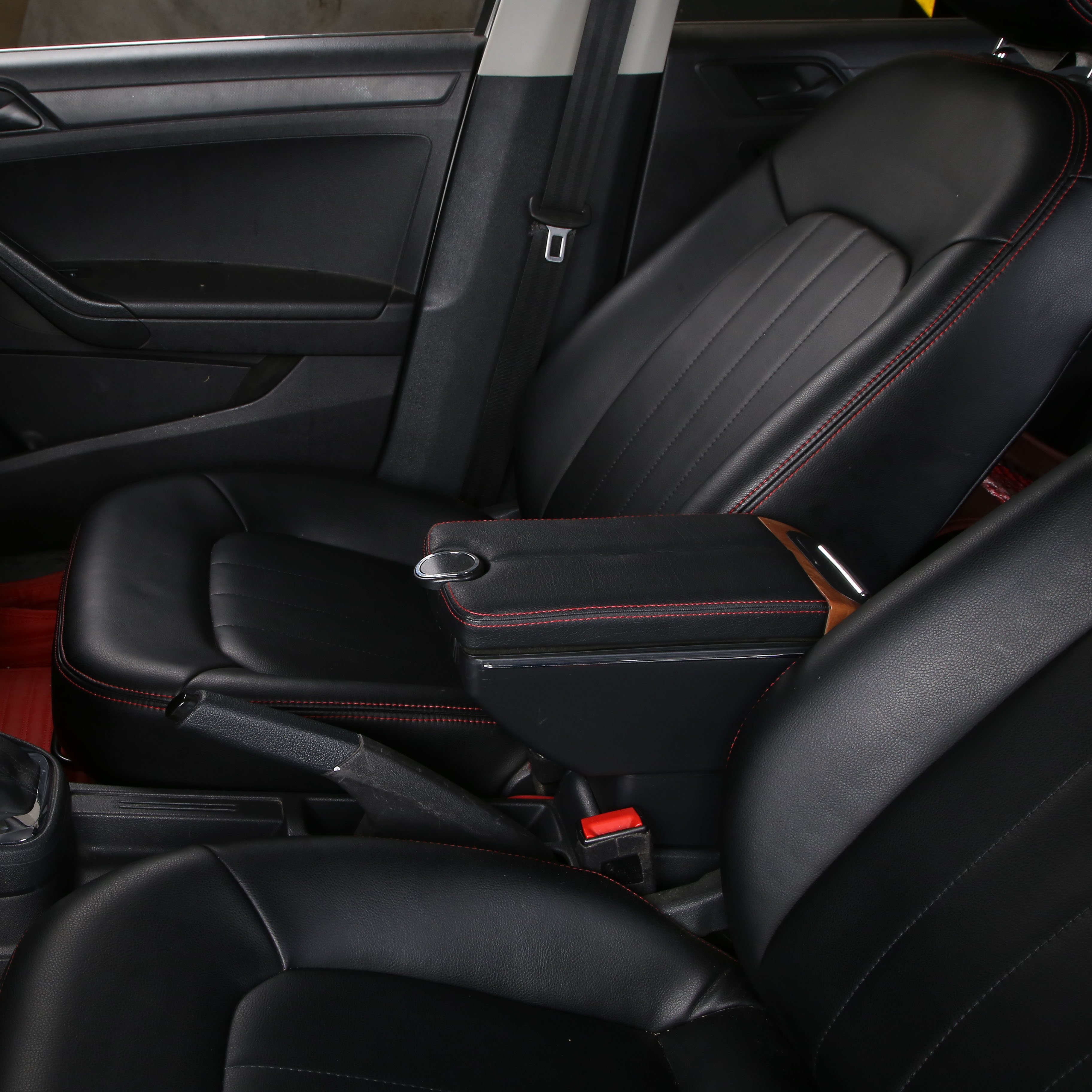 Universal Car Armrest Box PU Leather with Cup Holder USB Center Console Storage Box Arm Rest Interface Car Accessories